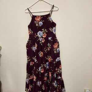Xhilaration Purple Floral Maxi Dress